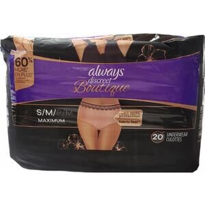 Always Discreet Boutique Maximum Absorbency Underwear S/M 20 Count - New